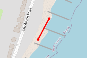 Map showing Selsey East Beach 13