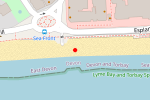 Map showing Seaton, Devon