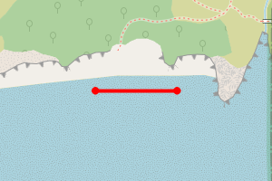 Map showing Telpyn Beach East