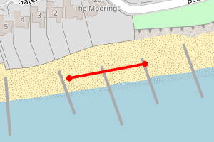 Map showing Beaulieu Beach