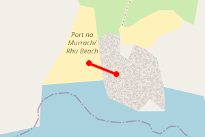 Map showing Port nam Murrach, Rhu Point Beach (east)