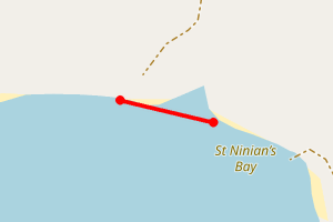 Map showing Straad beach, Isle of Bute