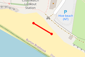 Map showing Burton Bradstock - Hive Beach