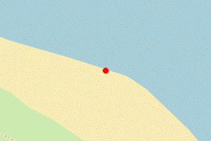 Map showing Druridge Bay, Cresswell Dunes