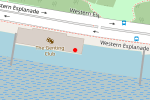 Map showing Westcliff Beach