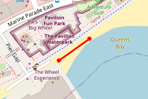 Map showing Clacton-on-Sea Beach (East of Pier)