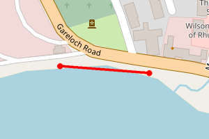 Map showing Rhu Bay