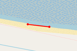 Map showing South Swale Nature Reserve beach