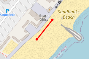 Map showing Sandbanks Beach - Beach Office