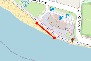 Map showing Exmouth Beach