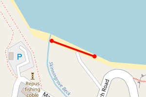 Map showing Skinningrove south of river
