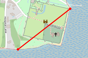 Map showing Portchester Castle