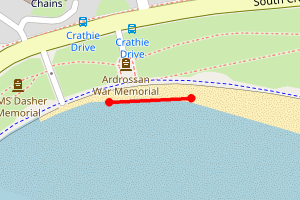 Map showing South Ardrossan Beach - north part