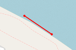Map showing Marske beach opposite St Germain's Churchyard