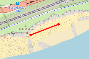 Map showing glyne gap beach