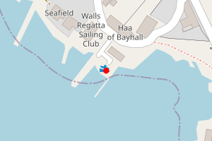 Map showing Walls Regatta Club Shoreline, Walls
