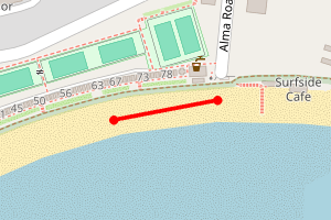 Map showing Langland Bay East