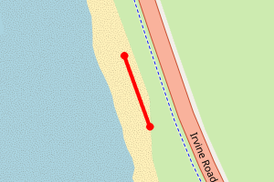 Map showing Ardrossan North - South of Rowantree Restaurant
