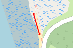Map showing Bawdsey: tank traps, upriver