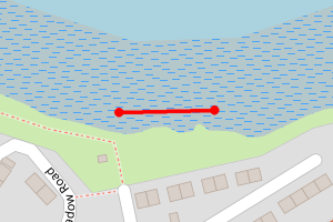 Map showing Dunbeg shore (Camus Road)