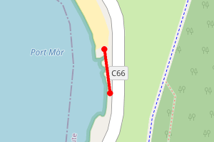 Map showing Port Mor rockside