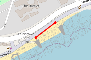 Map showing Felixstowe The Bartlett