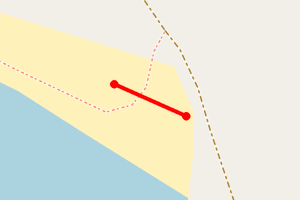 Map showing Quendale Beach, Quendale