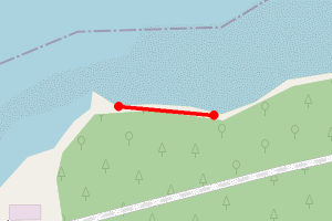 Map showing Peatsdraught bay/Hounds point
