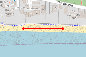 Map showing Sandgate Riviera beach East