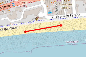 Map showing Sandgate parade road west