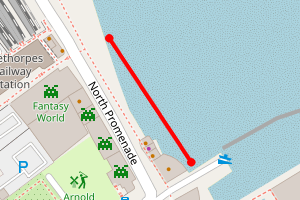 Map showing Cleethorpes Beach - North of Pier