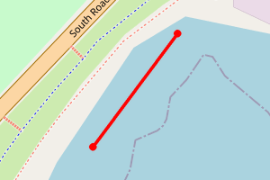 Map showing Peterhead Marina Beach - Between Caravan Park and Aldi