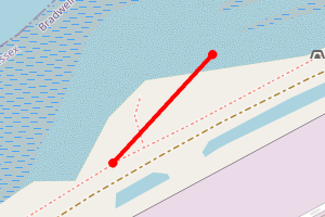 A map showing the Bradwell Power Station East beach stretch plotted on it