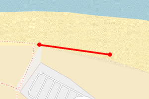 Map showing Talacre - red flag