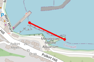 Map showing Mevagissey Harbour