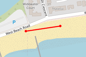 Map showing Shoreham-by-sea Widewater Lagoon East