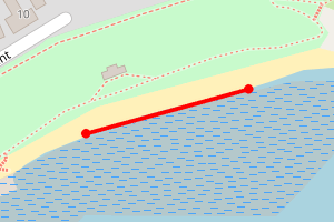 Map showing Crail Roome Bay Beach