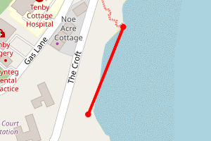 Map showing Tenby North Beach