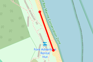 Map showing Middle Beach Beach Huts