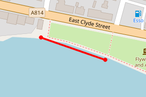 Map showing Helensburgh East Front - in front of tesco to the east side of the prom