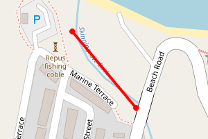 Map showing Skinningrove cottages