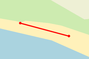 Map showing Nouster bay dyke inlet- halfway along from gate