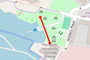 Map showing Coxside (Teat's Hill)