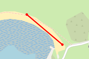 Map showing Boathouse Beach
