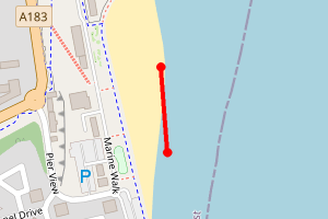 Map showing Roker south of pier