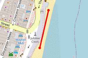 Map showing Weymouth Beach