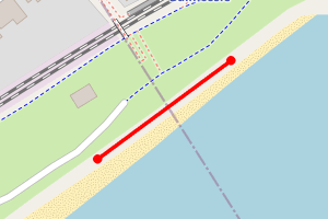 Map showing Broughty Ferry Beach - near Balmossie Railway Station Footbridge