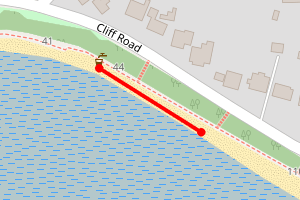 Map showing Hill Head Beach North