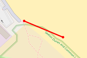 Map showing Seaton Carew - Sand dunes near car and coach park