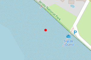 Map showing Le Etacq Bay ('Stinky Bay')